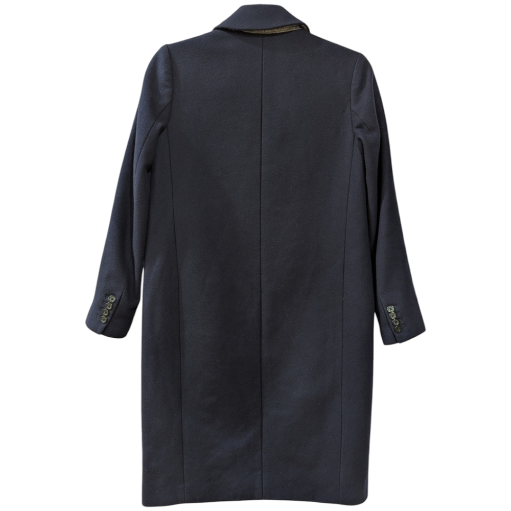 J. Crew Women's 00 Wool Melton Topcoat Coat in Navy Style B3906 - Picture 2 of 8